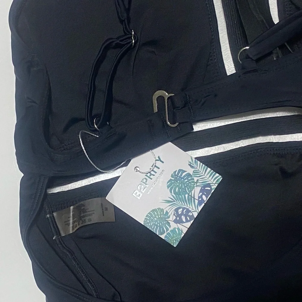 NWT Chic Black Mesh Women's One-Piece Swimsuit - Picture 7 of 7